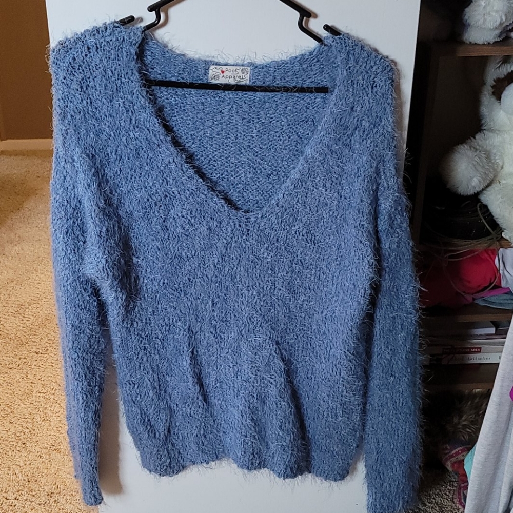 Light blue v-neck comfy sweater
